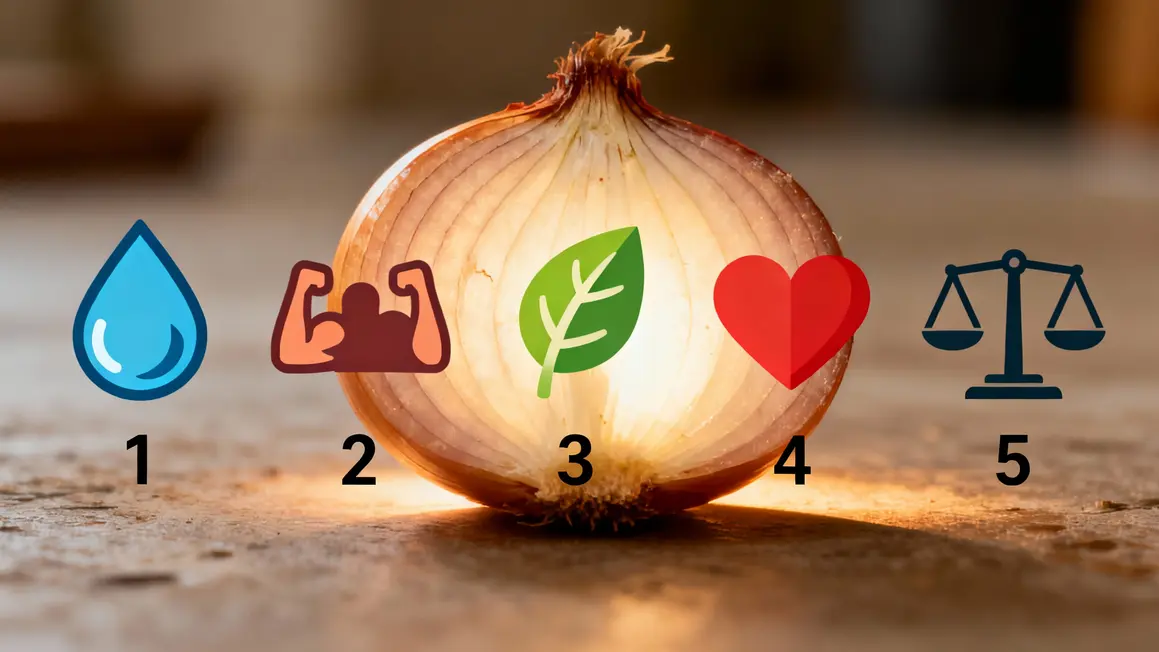 icones bienfaits peau oignon musculation