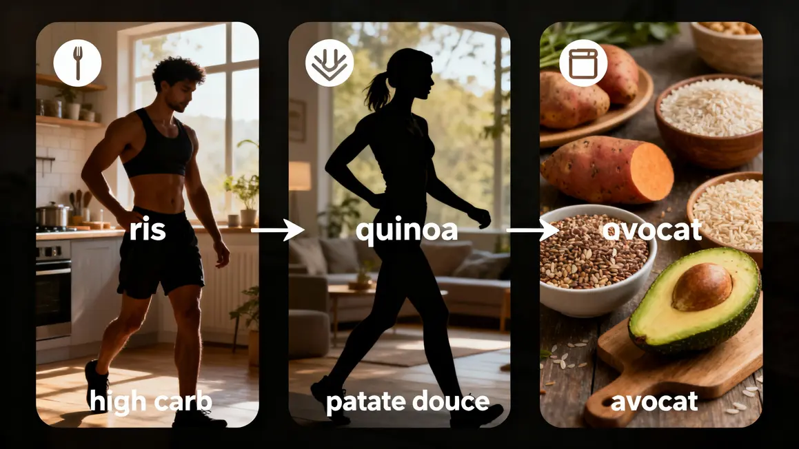 Graphique carb cycling niveaux glucides musculation