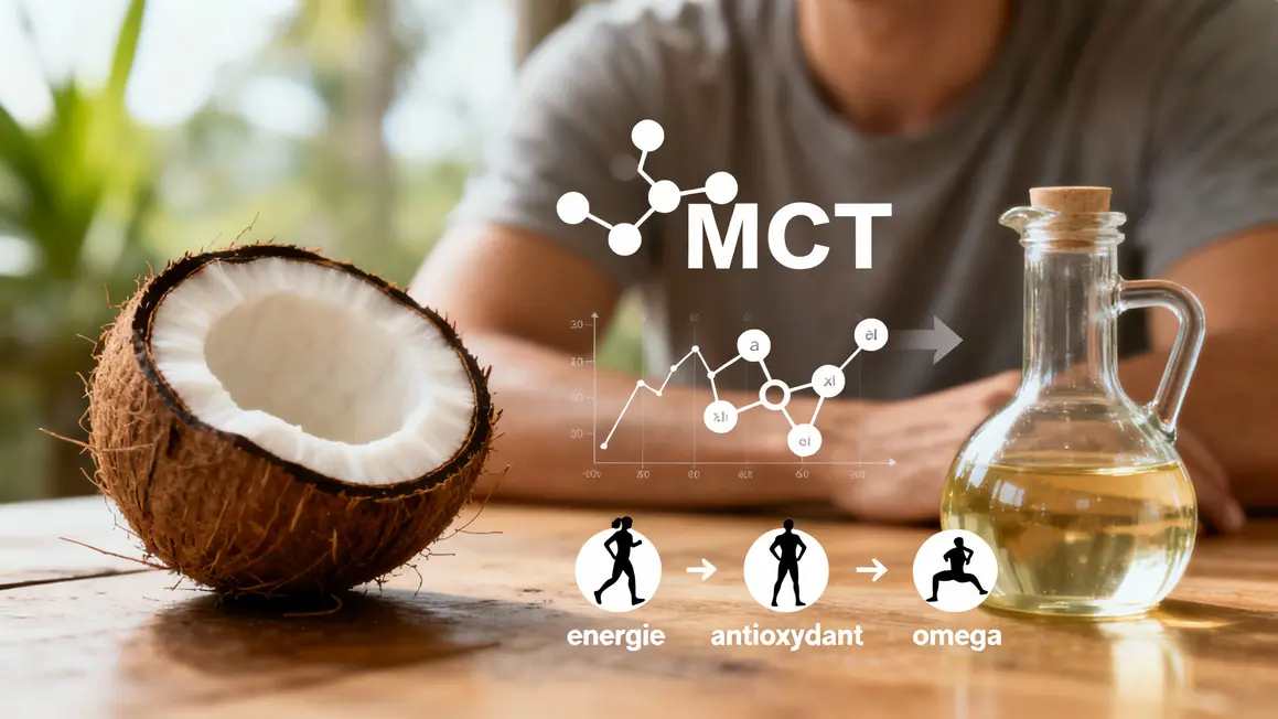 tableau composants huile de coco MCT énergie musculation