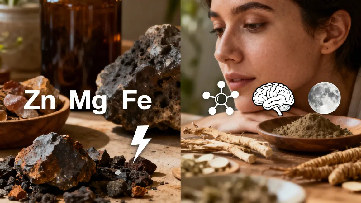 tableau composants shilajit mineraux ashwagandha actifs