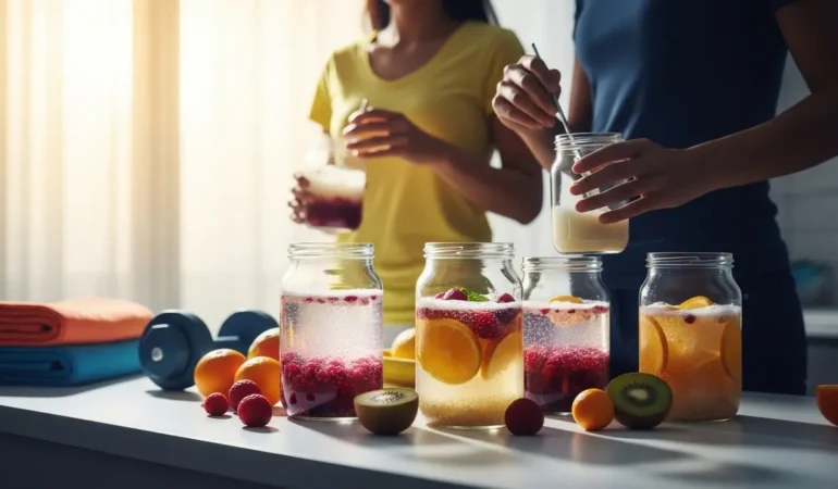 preparation maison kefir de fruit musculation fitness bocaux