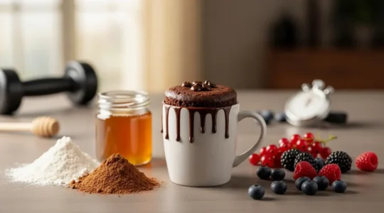 mug cake chocolat healthy avec ingrédients sportifs