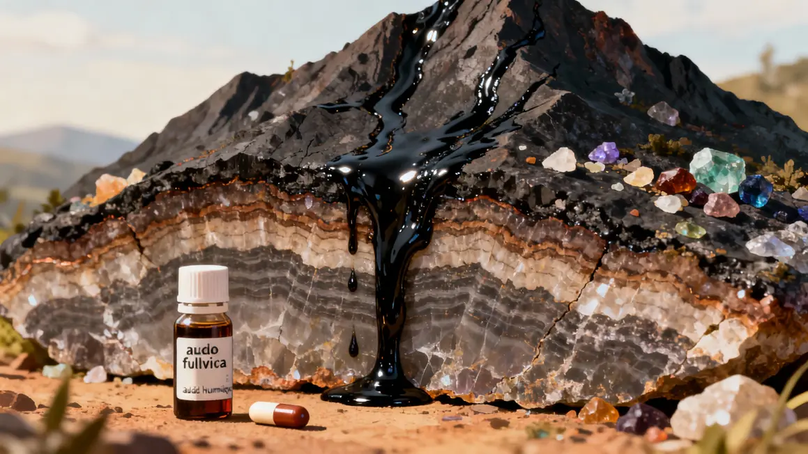 résine noire shilajit montagne coupe transversale minéraux