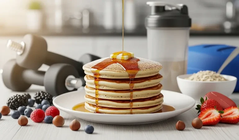 stack pancakes protéinés musculation moelleux facile