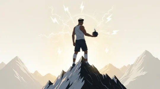 Homme musculation sommet montagne shilajit energie
