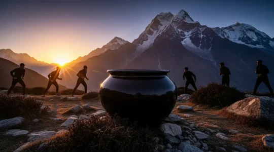 shilajit musculation montagne himalaya lever soleil