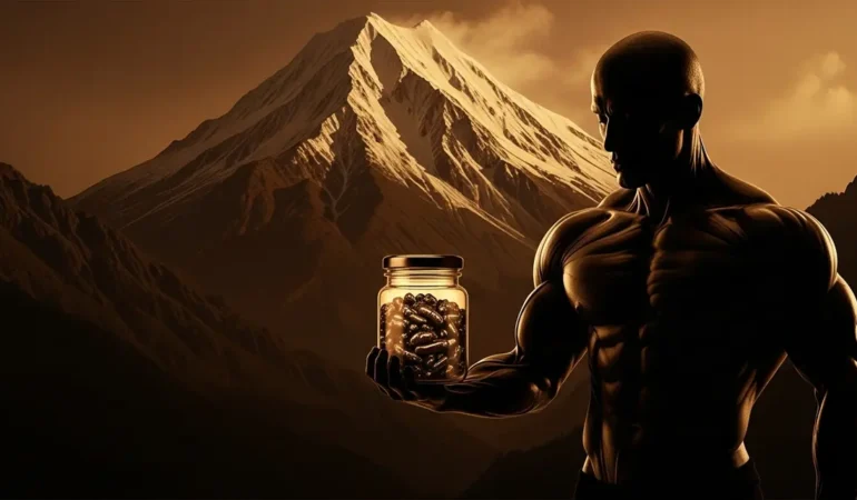 illustration shilajit musculation energie montagne
