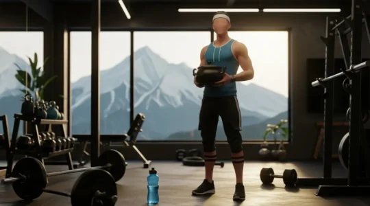 Shilajit resine musculation en salle devant montagnes
