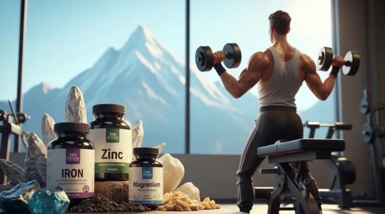 homme musclé salle de sport shilajit testostérone montagne minéraux