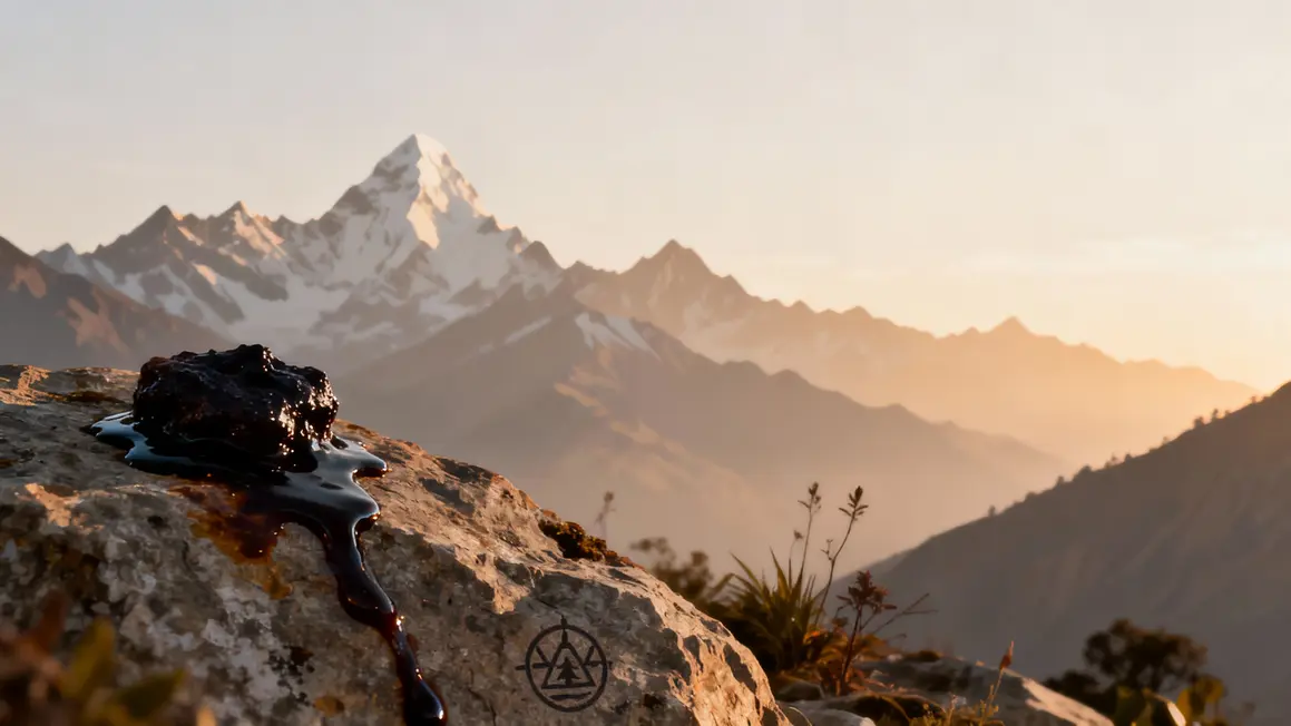 Collecte résine shilajit Himalaya illustration
