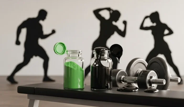 flacon shilajit et spiruline musculation