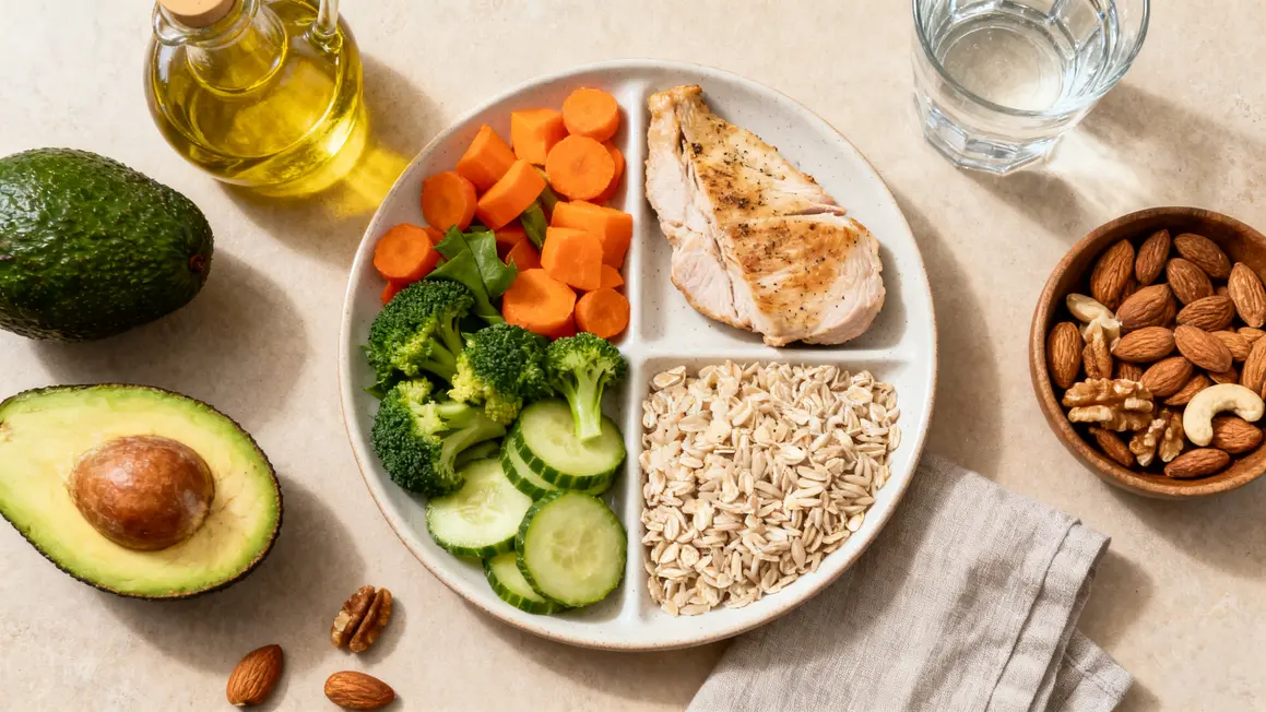 assiette équilibrée perte de ventre nutrition
