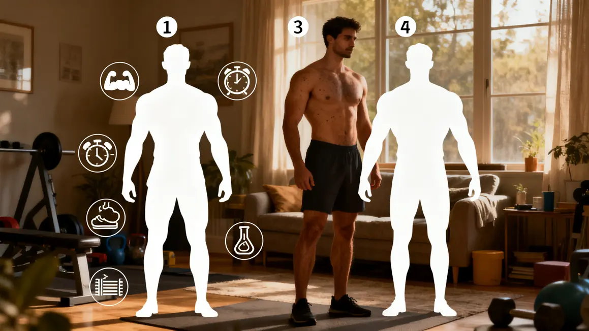 progression full body debutant musculation avant apres pictogrammes energie muscles