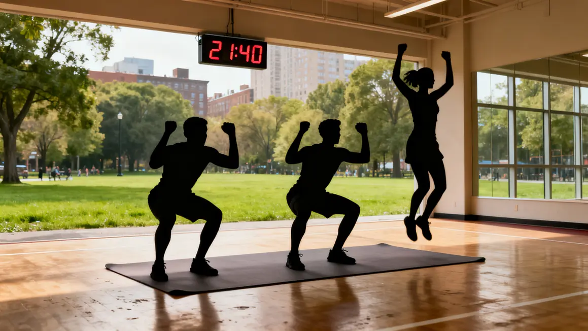 exercice cardio HIIT burpees squats jumping jacks