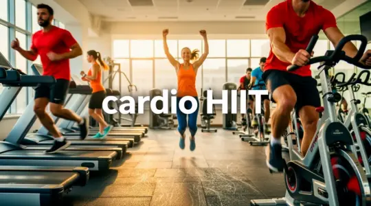 Salle de sport cardio HIIT silhouettes dynamique