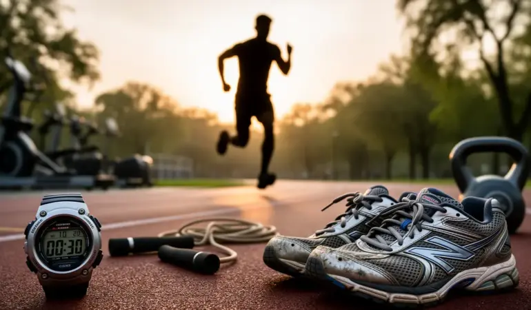 Cardio HIIT sportif en mouvement avec équipement simple
