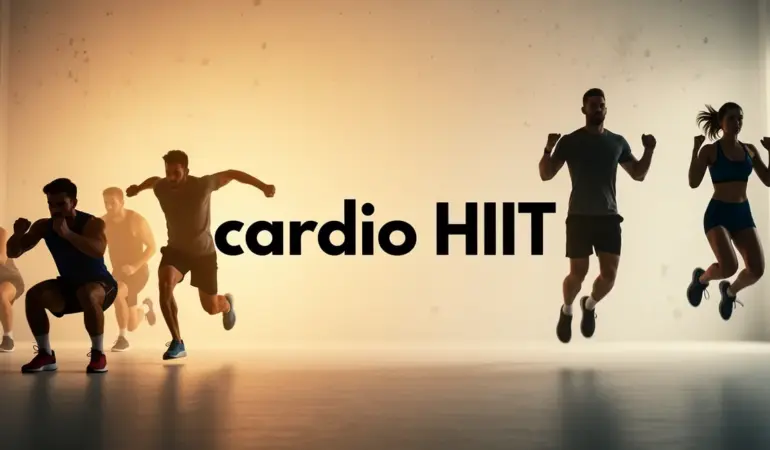 cardio HIIT silhouettes sport burpees jumping jacks
