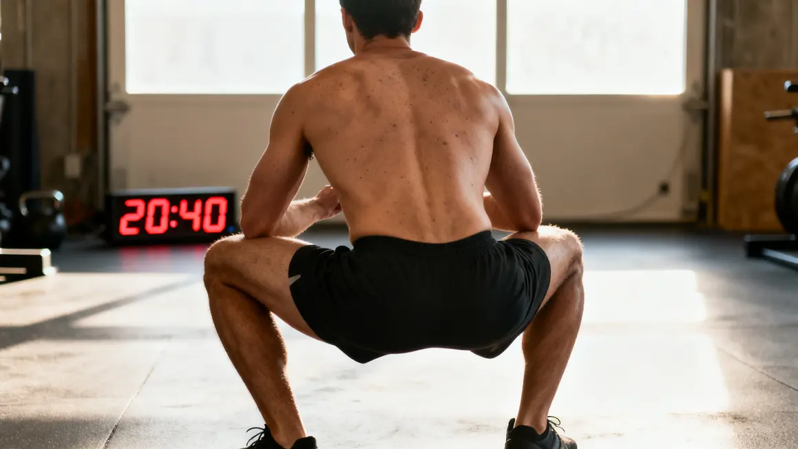 cardio HIIT exercice squat maison chronometre
