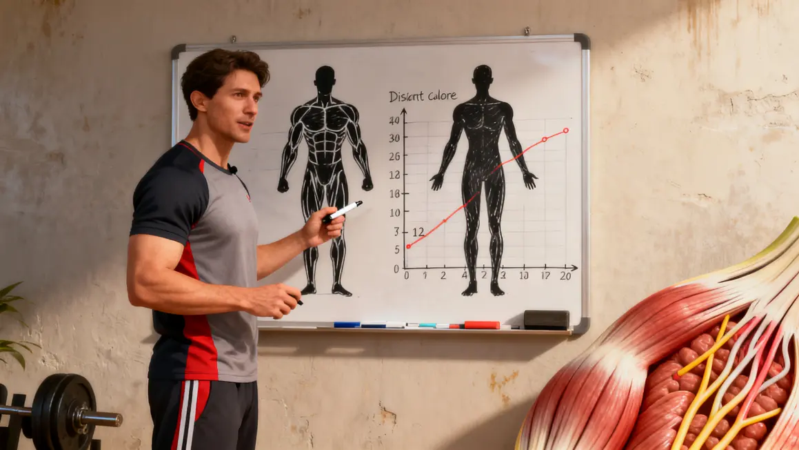 Coach sportif sèche graphique déficit musculation protéines
