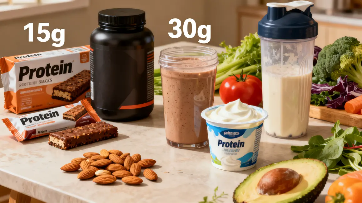 collation proteinee 2026 snacks barres shake yaourt legumes amandes
