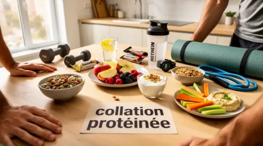 table moderne collation proteinee aliments sportifs