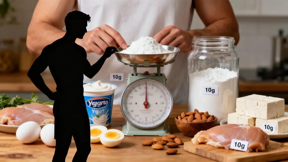 ingredients collation proteinee yaourt oeuf poulet tofu amandes whey