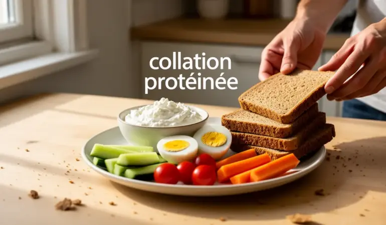 assiette collation proteinee petit prix fromage blanc oeufs musculation