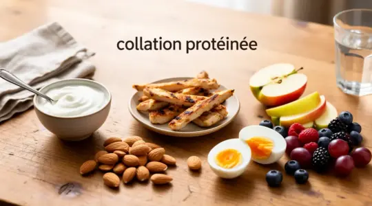 Table healthy avec collation protéinée musculation