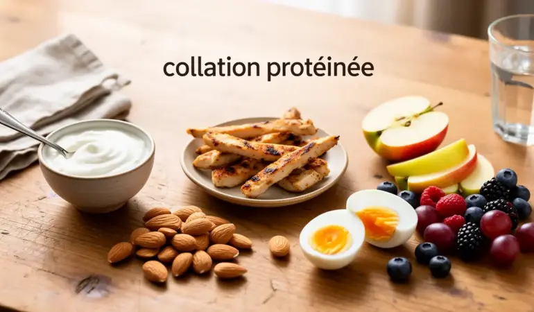 Table healthy avec collation protéinée musculation