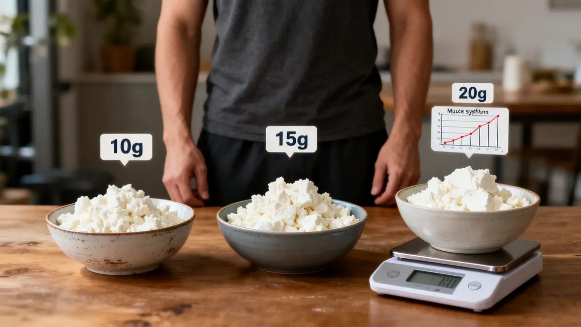 Différentes portions de fromage blanc, dosage protéines collation musculation