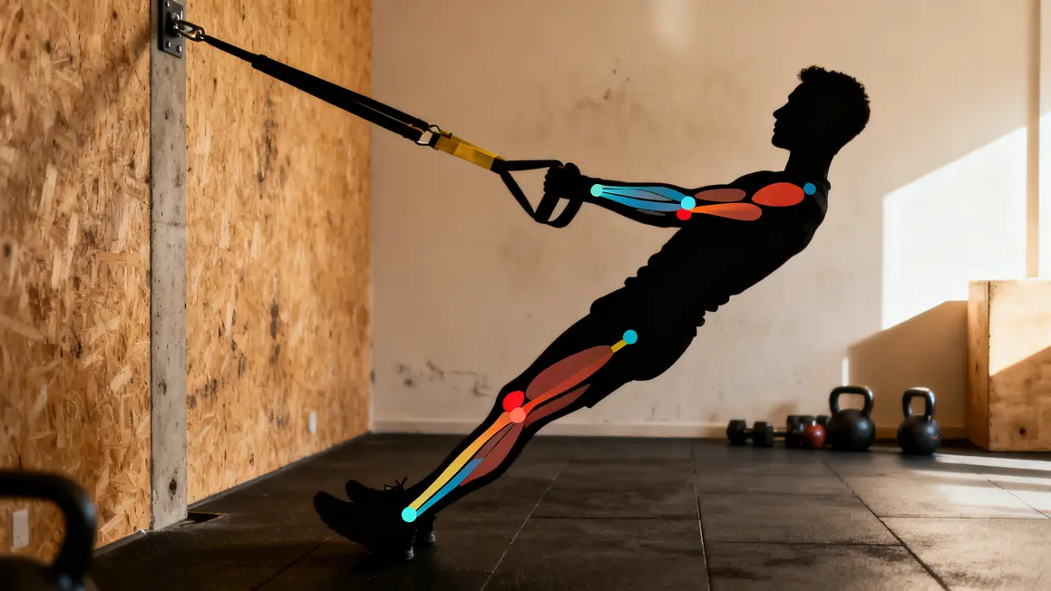 trx debutant groupes musculaires stylises sangles