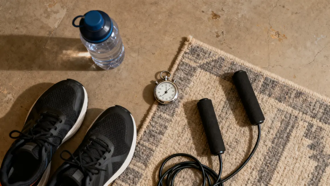 Equipement HIIT petit budget tapis corde chaussures