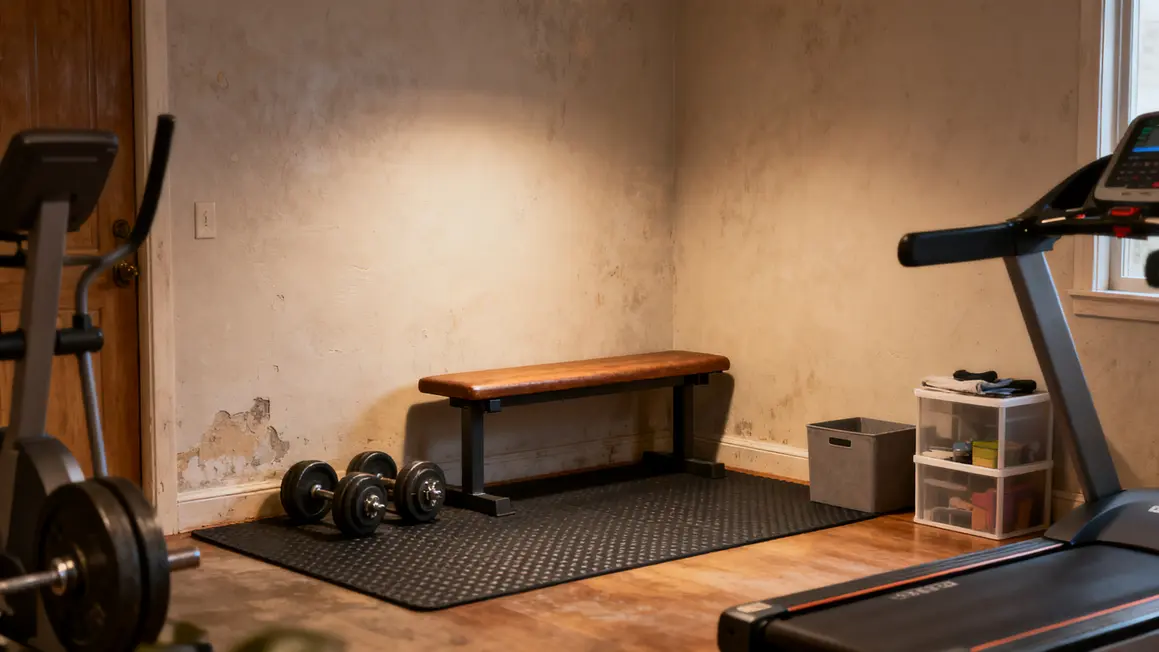 espace petit home gym rangement muscu cardio