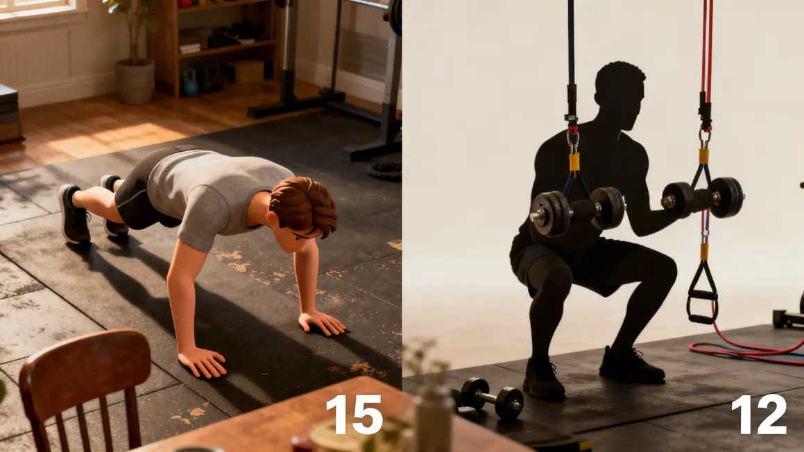 full body debutant exercices poids du corps haltères élastiques