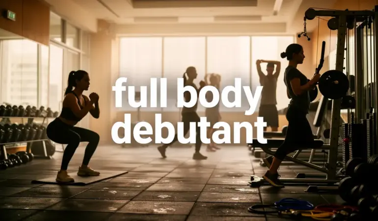 Salle de sport full body débutant silhouettes femmes hommes