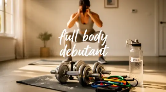 full body debutant musculation budget tapis haltères elastiques