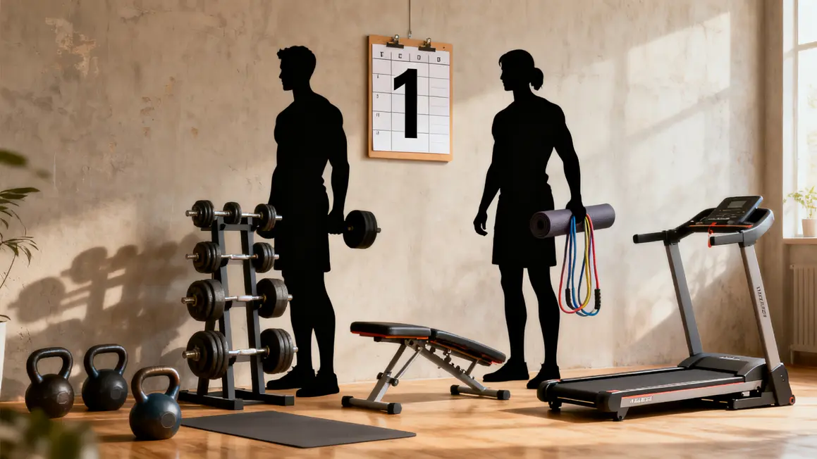 home gym prioriser équipements haltères tapis bandes