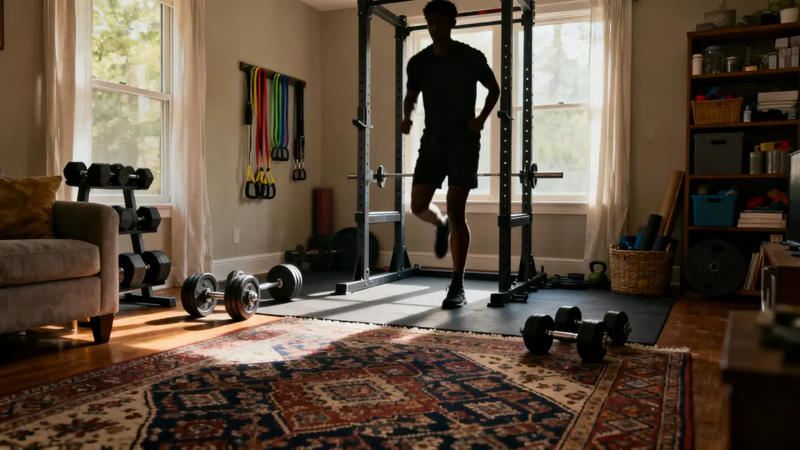 coin home gym compact et fonctionnel salon