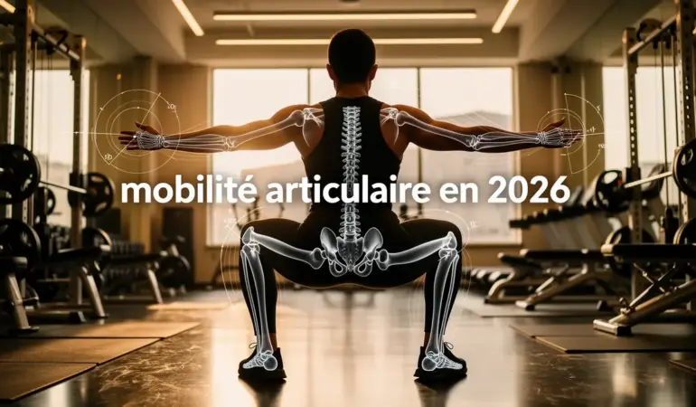 silhouette squat profond salle sport segments articulaires mobilite articulaire 2026