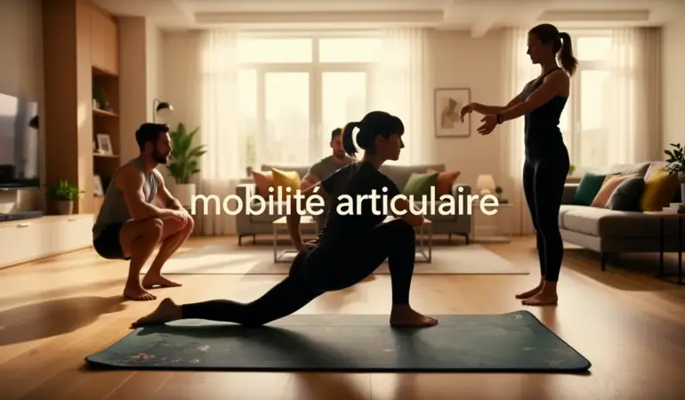 mobilite articulaire groupe exercices tapis salon moderne