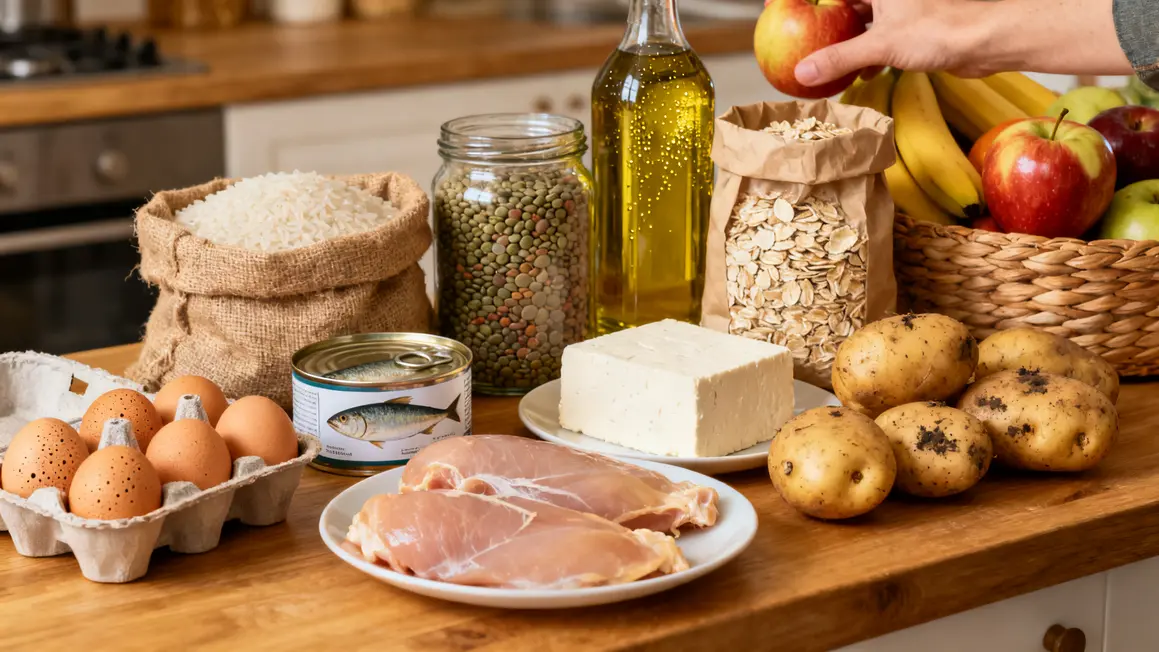 aliments sportifs accessibles oeufs poulet lentilles riz
