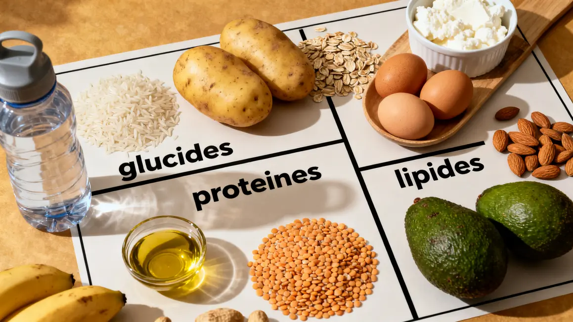 nutrition sportive graphique glucides proteines lipides hydratation