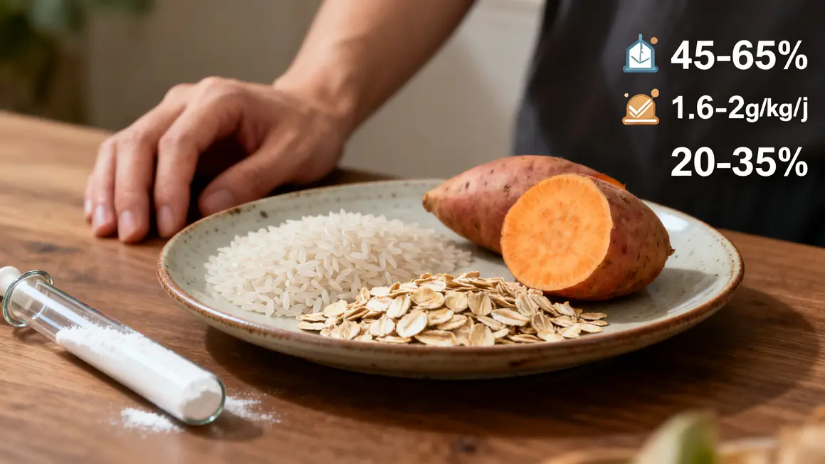 Assiette riz patate douce nutrition sportive complément macronutriments