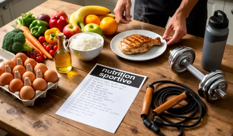 table repas sportif aliments sains budget petit