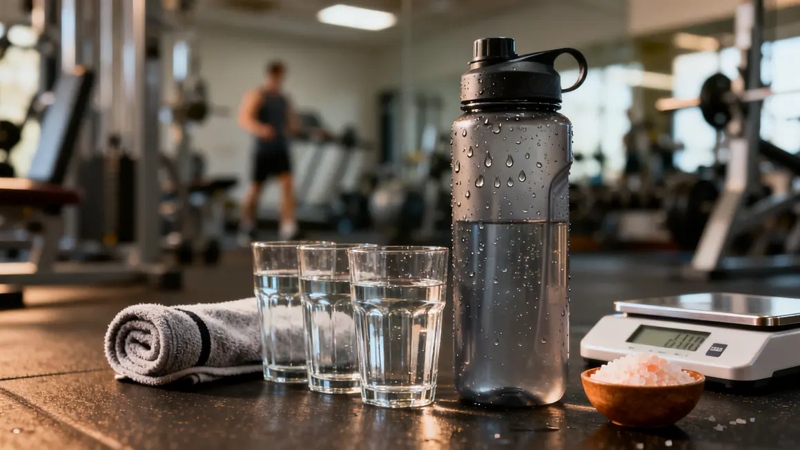 gourde eau hydratation sportive salle musculation