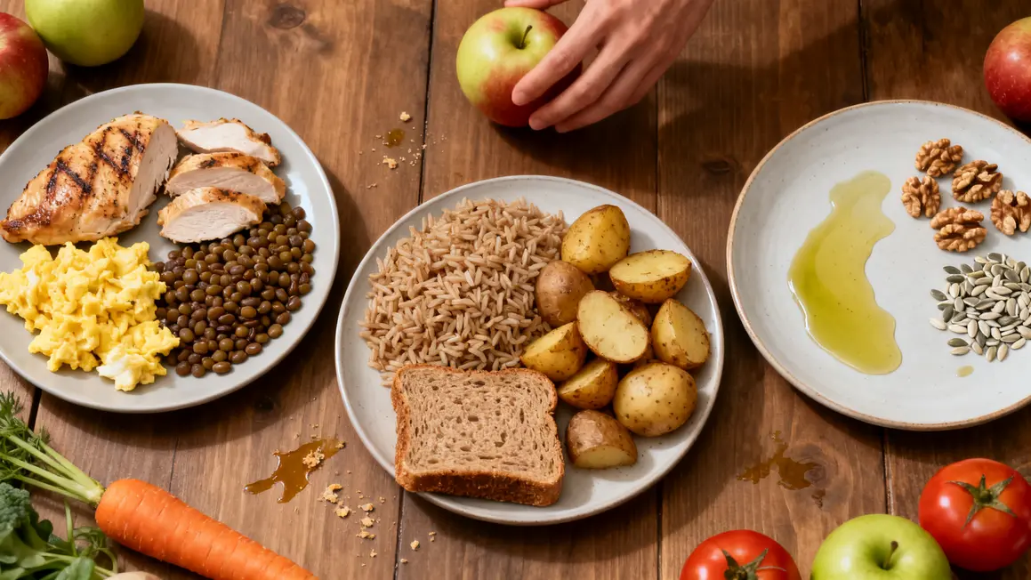 assiettes proteines glucides lipides proportions