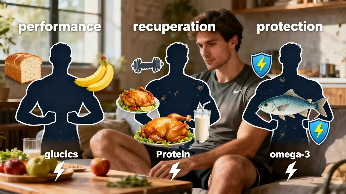 nutrition sportive glucides protéines omega-3 sport performance recuperation protection