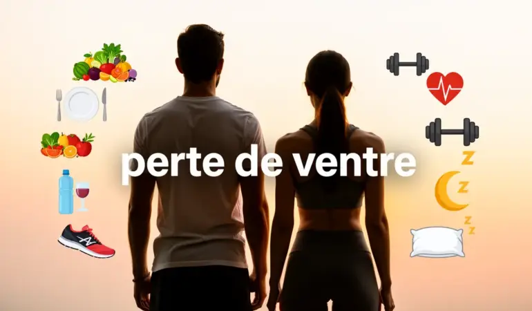Perte de ventre silhouette homme femme alimentation sport sommeil