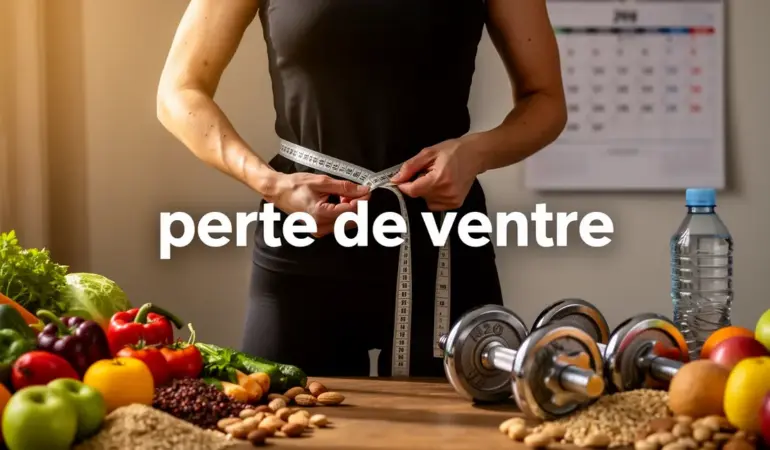 silhouette perte de ventre aliments sains et exercices