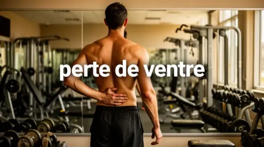 Sportif main sur le ventre miroir fitness perte de ventre